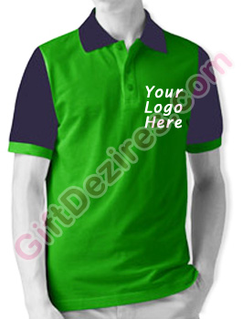 Designer Emerald Green and Blue Color Mens Logo T Shirts